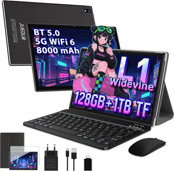 Tablet 10 Pulgadas Android: 22GB RAM + 128GB ROM, 8000mAh, Octa-Core 3.0GHz, 5G+2.4G WiFi 6, Widevine L1 - 34% Descuento