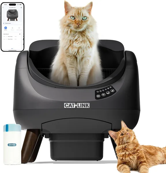 CATLINK Limpiaautomáticamente Arena para Gatos, Caja de Arena con Acceso Superior, Wi-Fi 5 GHz, Gran Capacidad 12L, Compatible con Todos los K