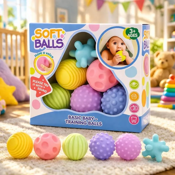 Kit Bolas Sensoriais Premium Beb Silicone Macio At xico 6 Pe as Est mulo Motor Texturas Educativas Desenvolvimento Infantil