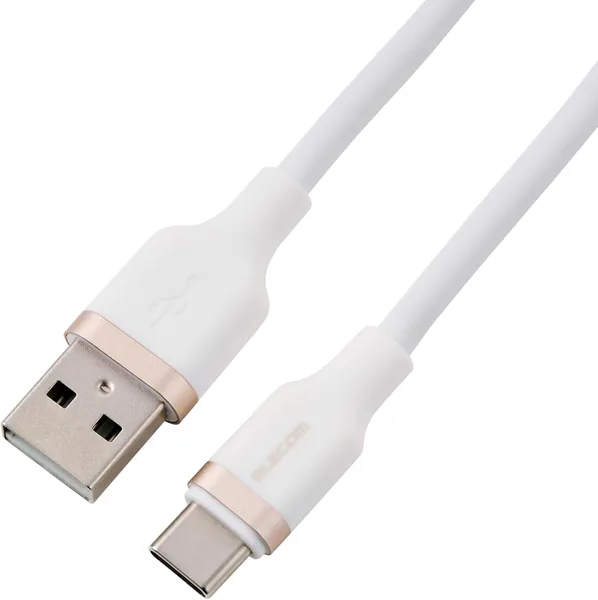 エレコム MPA-ACECSS10WH USB-AからUSBタイプCケーブル、スムーズ、最大15W、3.3フィート（1m）、ホワイト ベストディール