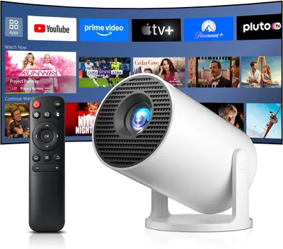 Salange Mini Proyector 4K, Proyector Portátil Inteligente con Android 14, WiFi 6 y Bluetooth 5.4, Corrección Trapezoidal Automática, 8000L