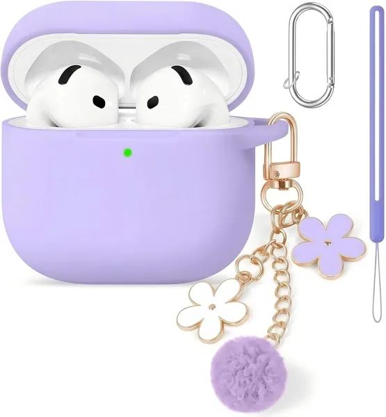 Funda para Apple AirPods 4 2024, Funda Protectora de Silicona Elástica con Mosquetón, Estuche Compatible con Carga Inalámbrica - Mejor Oferta