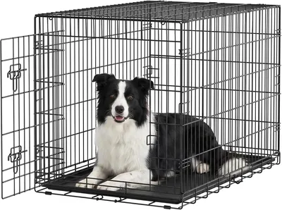 Jaula para Perros FEANDREA, Plegable, 1 Puerta, Acero, 107 x 70.6 x 70.6 cm
