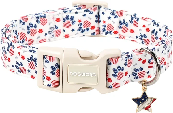 DOGWONG 4th of July Dog Collar for Medium Dogs