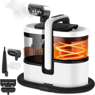 HJH Polsterreiniger Gerät Teppichreiniger 1800 W, 100 °C Dampfreiniger Schnelles Aufheizen, 18 Kpa Staubsauger mit Starkem