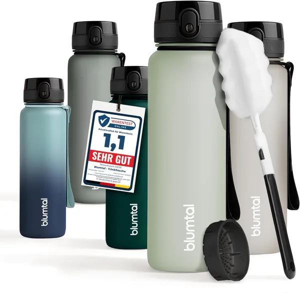 Blumtal Premium Trinkflasche 800 ml - bruchsichere & auslaufsichere Sportflasche Outdoor BPA-frei