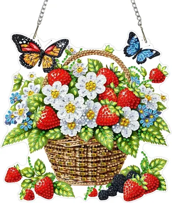 NEWENMO Flower Basket Diamond Painting Pendant, 5D Full Drill Rhinestone Diamond Art, Best Deal