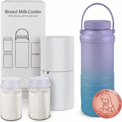 MOOWSKI Enfriador de Leche Materna Portátil 22OZ - Mantiene Fría por 24 Horas + 2 Botellas - 7% de Descuento