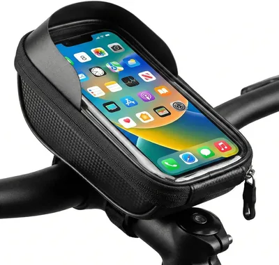 Supporto per Telefono Bici Generico con Finestra Touch e Tasca di Archiviazione, Resistente all'Acqua