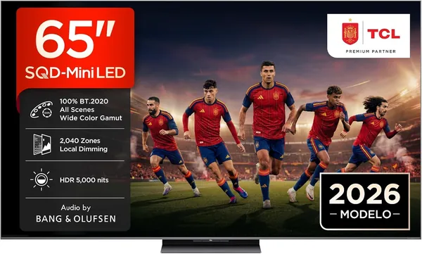 TV TCL 65C8L de 65 pulgadas SQD-Mini LED 4K Inteligente, HDR 5000 nits, 2040 Dimmings Locales, 144Hz Claridad de Movimiento Pro, Bang & Olufsen, D - Mejor Oferta