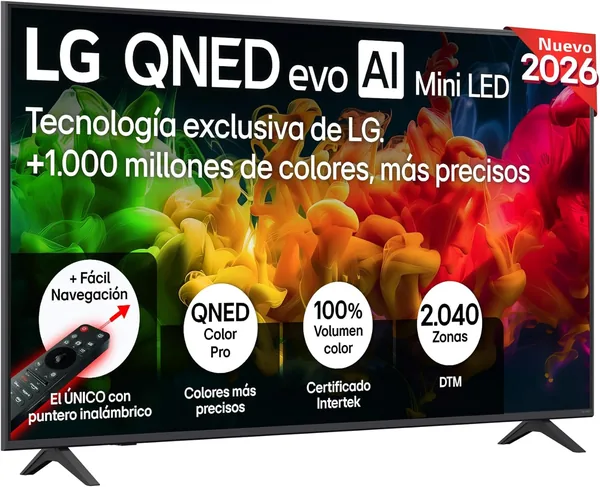 LG 50QNED80B6B - Televisor 50', QNED 4K MiniLED, TV Inteligente, WebOS 26, Procesador α7 AI Gen9, Escalado 4K Super, HDR10 y Dolby D | Mejor Oferta