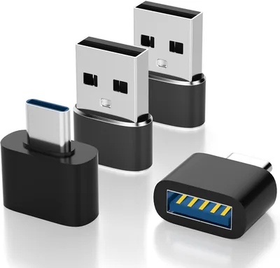 AXFEE 4-delar USB C Adapter, 2x USB till USB-C och 2x USB-C till USB-C, snabbt laddning och dataoverdragning, kompatibel med