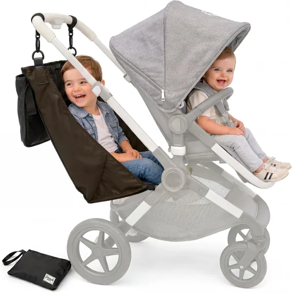 PEQUEANDO Hammock Stroller Seat - Siège supplémentaire pour enfant de 2 à 5 ans, compatible avec tous les poussettes (Grand frère et sœur)