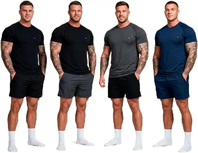 Kit 8 Peças Dry Fit 4 Camisetas + 4 Shorts Tactel Academia Sandrini