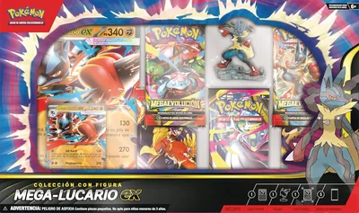 Pokémon TCG: Figura Mega Lucario ex Colección - Producto en Español de Latinoamérica