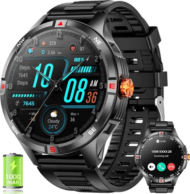 Mingdaln Reloj Inteligente Hombre con Batería 1000mAh, Regalos para Papa, 1.46" Smartwatch con Linterna/100+ Modos Deportivos Best Deal
