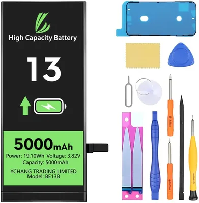 Batterie LL TRADER pour iPhone 13, 5000mAh Haute capacité avec Outils de réparation - 13% Off