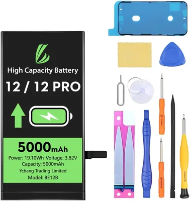 Batterie LL TRADER pour iPhone 12/12 Pro, 5000mAh de haute capacité avec outils de réparation - 20% de réduction