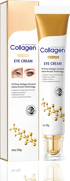 Crema para los Ojos de Colágeno, Crema Instantánea de Firmeza, Contorno Antiarrugas, Hidrata y Firme Bags y Circulares Oscuros, Reduce Arrugas