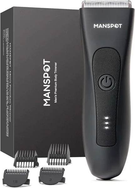MANSPOT Intimshaver för människor, Vattenklar Bodytrimmer med 4 Svarande Komma - Till att trimma kropp och brust