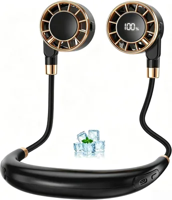 Ventilateur de cou portable 4000 mAh avec écran LED et 6 vitesses - Réduction 5%