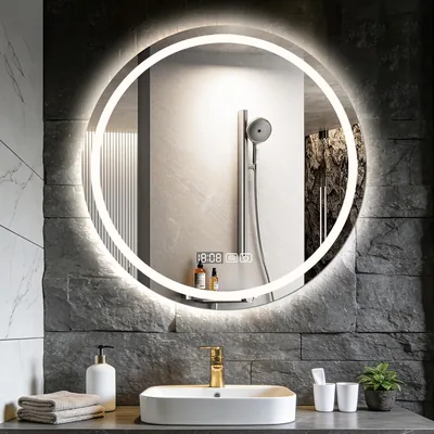Espejo para Baño YYUgolo con Luz LED Táctil, 60x60 cm, Descuento del 10%