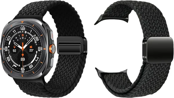 Compatible with Samsung Galaxy Watch Ultra Strap with Magnetic Metal Buckle