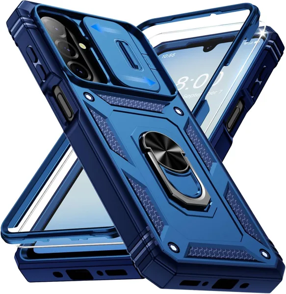 Coque complète 360° pour Samsung Galaxy A17 5G avec protection d'écran et bague métallique