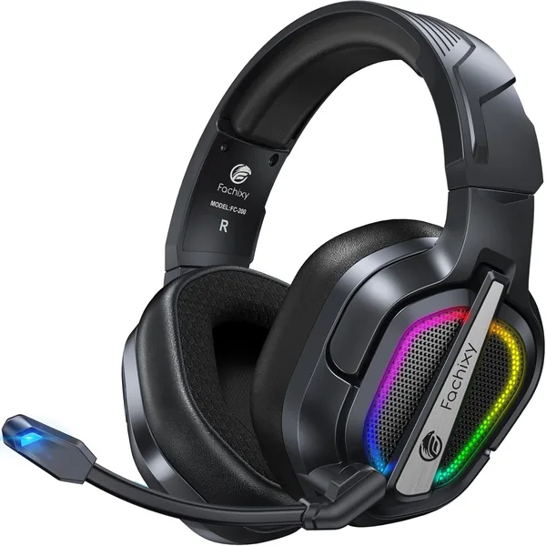 Fachixy Wireless Gaming Headset for PS4, PS5, PC, Mac, Laptop, Switch