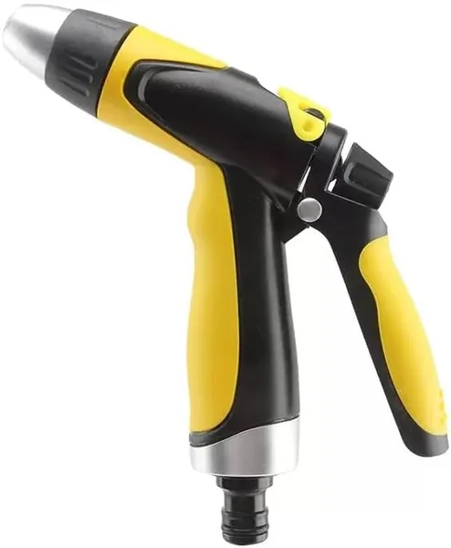 Garden Hose Spray Gun with Full Brass High Pressure Nozzle Heavy Metal Water Gun for Plant Watering Cleaning Car Washing