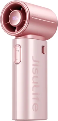 JISULIFE 9S Turbo Potencia Mano Ventilador (22 Horas de Autonomía), Batería de 5000mAh, 5 Velocidades, Viento de 5 Lamas, Tamaño de Bolsillo Mini, Portátil F