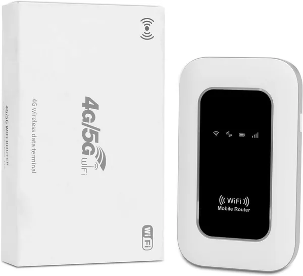 Routeur 5G Portable WiFi 6 avec Slot SIM D verrouill - Modem 5G Carte SIM, Internet Mobile Haut D bit 5G/4G+, Jusqu 26 Appareils, Idéal Voyage & Tl travail
