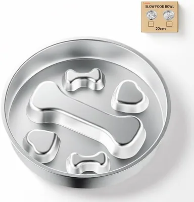 Topika Slow Feeder Dog Bowls, 304 Stainless Steel Bowl for Medium Dogs, Non-Slip Design