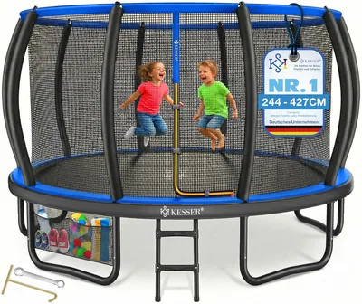 KESSER® Outdoor Trampolin Durchmesser 244/305/366/427 cm, GS-Zertifikat, Garten-Trampolin für Kinder und Erwachsene bis 150 kg - 36% Rabatt