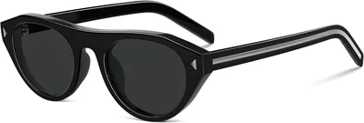 Phikttu Retro Oval Sunglasses - 90s Vintage UV400 Cateye Glasses