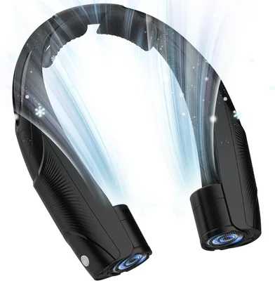 Halsventilator mit 6 Geschwindigkeiten, 6000 mAh (6-20 Stunden) USB-Ladung, Handsfreier Halsventilator mit 360° Luftstrom, NEU