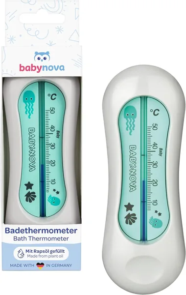 Termómetro para Baño de Bebé Babynova - Agua Segura para el Baño - Termómetro de Temperatura para Nuevos Nacidos - Libre de BPA - Gris