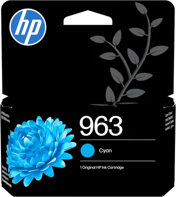 Cartouche d'encre HP 963 Cyan originale | Compatibles avec OfficeJet Pro 9010, 700 pages (3JA23AE)
