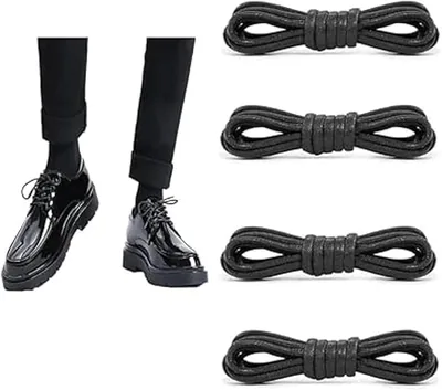 2x 80cm Cotton Waxed Shoe Laces - Soft & Easy Knot, Men's Women's Shoes