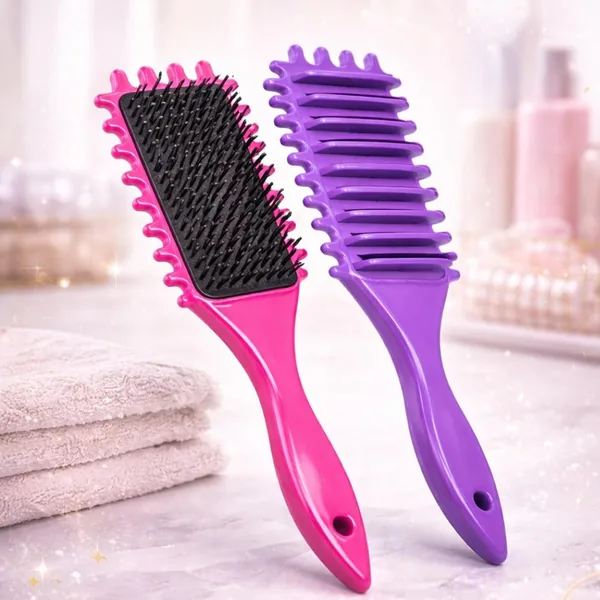 Escova Fitagem Cachos Ondas Premium Profissional Sem Frizz Raquete Wave Mechas Cabelos Cacheados Crespos Ondulados