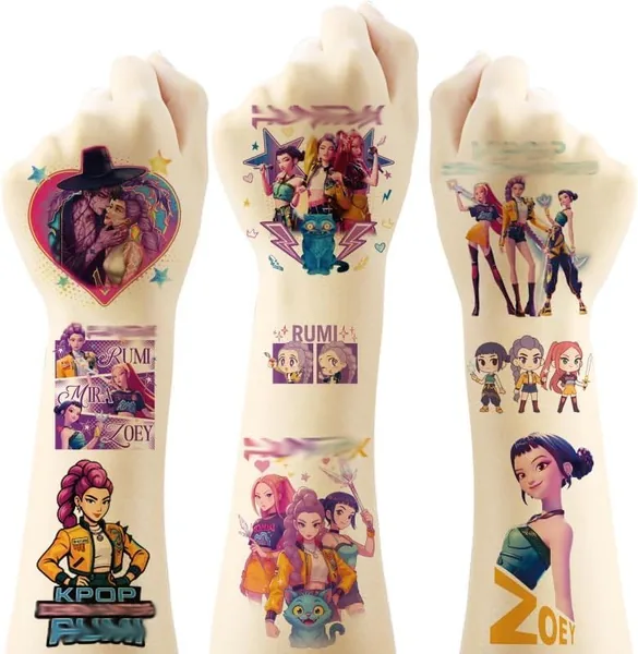 40pcs Kpop Temporary Tattoo Stickers for Birthday Party Supplies Favors School Rewards Gifts(5 x 5cm)