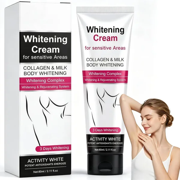 Crema aclaradora corporal de 60 ml: Tratamiento para manchas oscuras en axilas, rodillas e íntimas, con hidratación profunda para unificar el tono