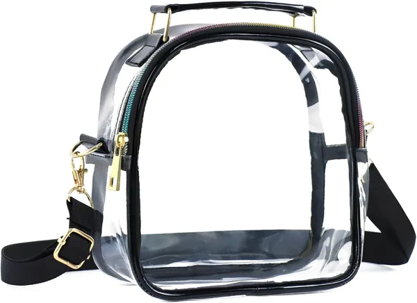 Bolso Transparente Focenat de PVC para Mujer, Bolso Bandolera Impermeable Ajustable