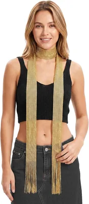 Y2K Sequins Scarf Long Skinny Festival Accessory