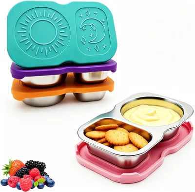 4 Pack Stainless Steel Snack Containers with Silicone Lid Best Deal