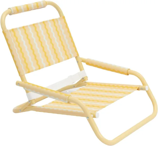 Flamingueo Strandstol - Vikbart ryggstöd - Bärhandtag - Polyester och Aluminiumtyg - Gul (15% Off)