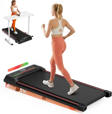 Treadmill de Escritorio Ajustable con Iluminación RGB y Altavoces Bluetooth | Motor Silencioso de 2.5HP, Capacidad 280 lbs