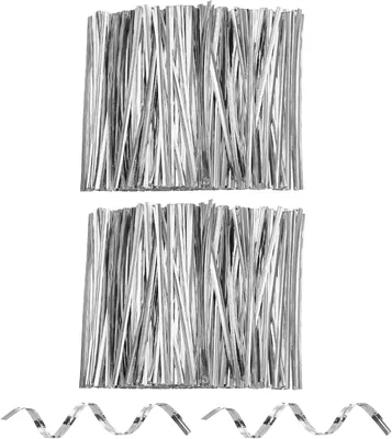 sourcing map 1600pcs Bag Twist Ties 120mm Reusable Metallic Twist Ties Wire Cable Ties Plastic Bag S