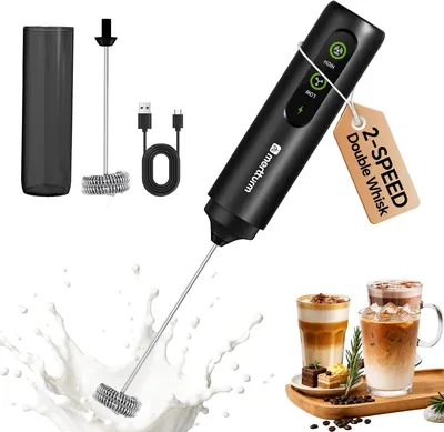 MERTTURM Rechargeable Milk Frother - Rich Foam, 2-Speed Control, Portable - Best Deal