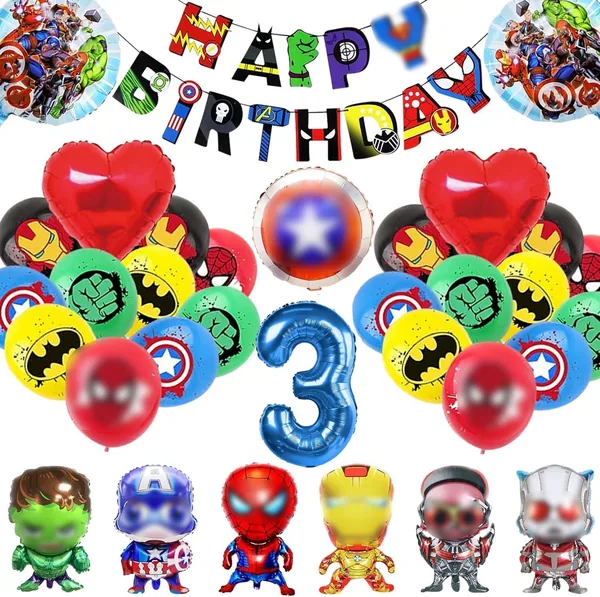 33 Pieces Birthday Balloons Decoration for Boys and Girls Party Set